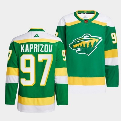 Minnesota Wild #97 Kirill Kaprizov Men's adidas Reverse Retro 2.0 Authentic Player Jersey - Green Men's